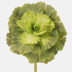 40cm Cabbage Pick with Green Centre - Single Stem - Greenery Artificial Flower