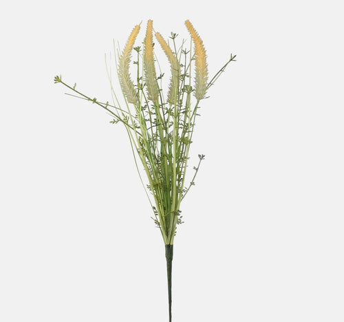 50cm Yellow Grass Bunch with Foliage - Artificial Flower