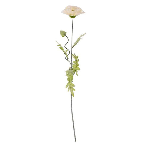 75cm Cream Single Stem Poppy - Artificial Flower