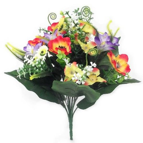 Large Spring Mixed Bush - Lilac Yellow Greenery - Artificial Spring Bunch