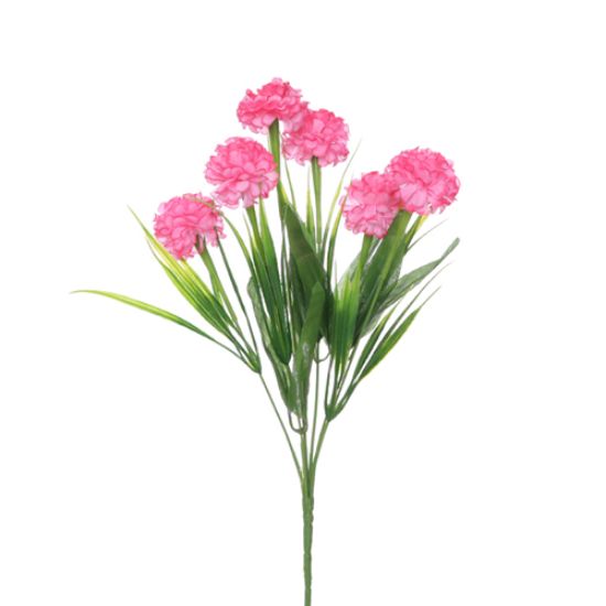 36cm Pink Ball Mum Bush with Grass