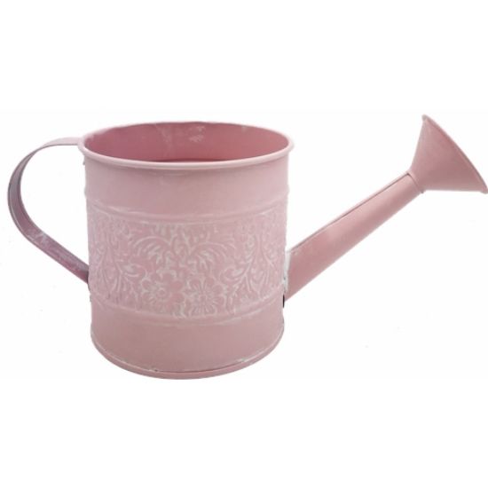 11cm Pastel Pink Metal Rustic Watering Can Container