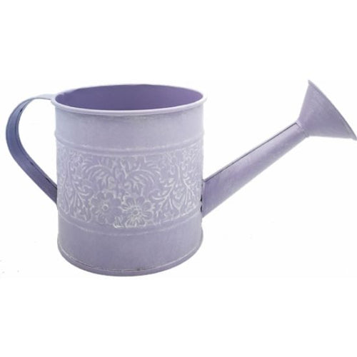 11cm Pastel Lilac Metal Rustic Watering Can Container