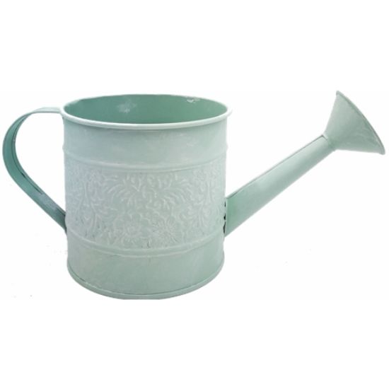 11cm Pastel Green Metal Rustic Watering Can Container