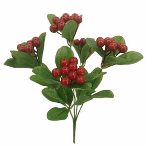 32cm Red Berry Bush - Christmas Artificial