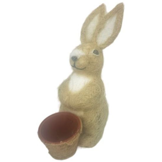 22cm Natural Rabbit Planter - Easter Spring Basket Container