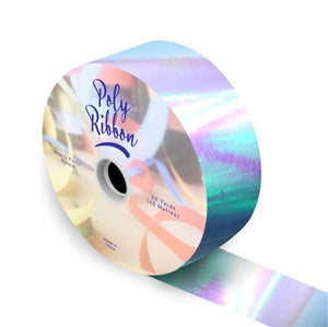 50mm Iridescent Light Blue Polypropylene Ribbon (50 Yards)