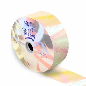 50mm Iridescent Ivory Polypropylene Ribbon (50 Yards)