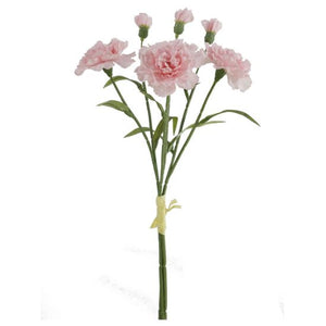40cm Soft Pink Carnation Bundle with Raffia Tie (3 Stems)