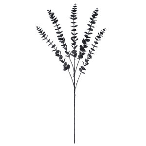 86cm Large Black Glossy Glitter Eucalyptus Spray - Christmas Xmas Artificial
