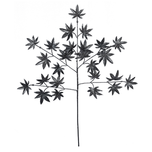 86cm Large Black Glossy Glitter Leaf Spray - Christmas Xmas Artificial (XB10)