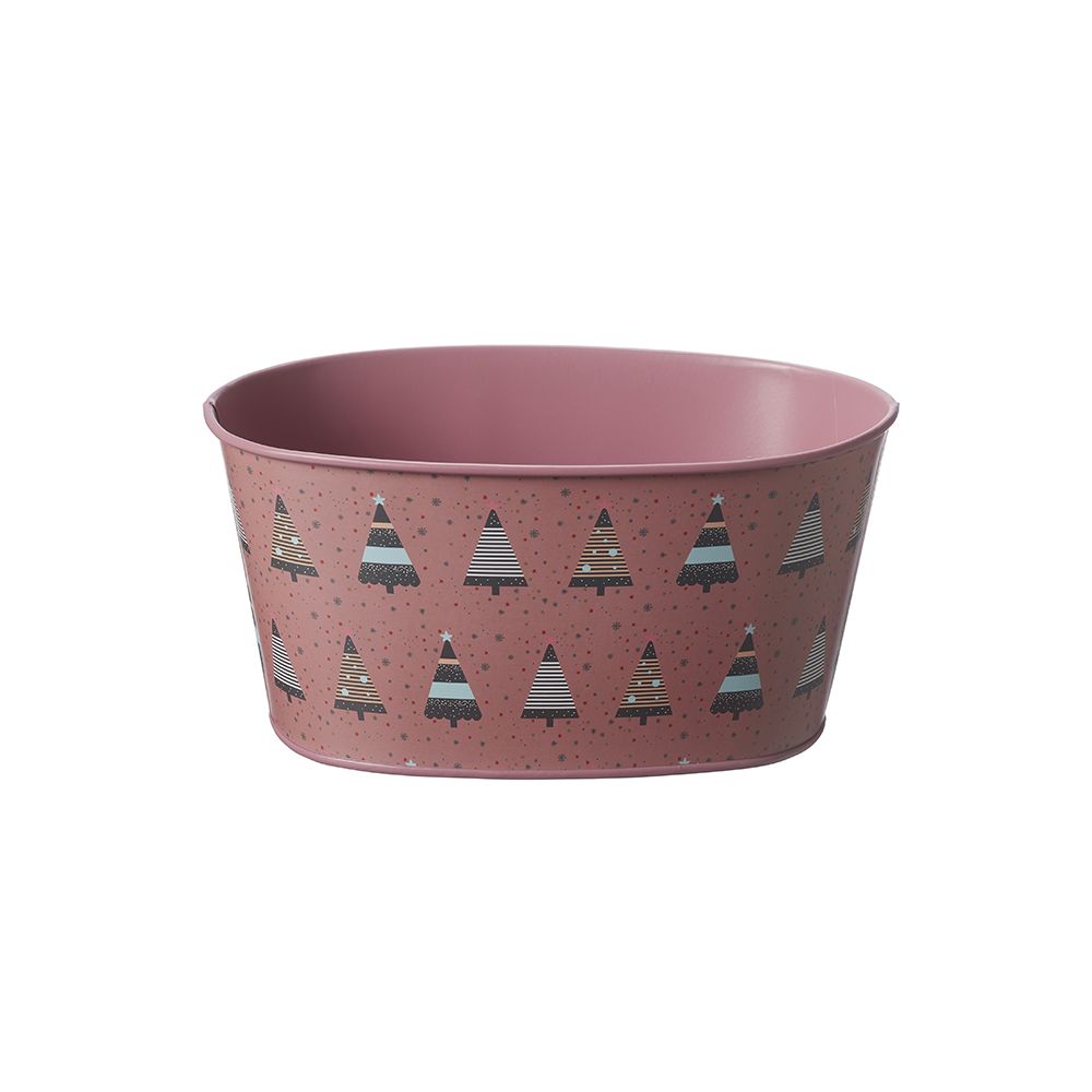 18cm Oasis Blush Pink Christmas Tree Metal Trough