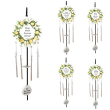 Load image into Gallery viewer, Cream Rose Memorial Wind Chime Hanging Crook Tribute Plaque Graveside Ornament