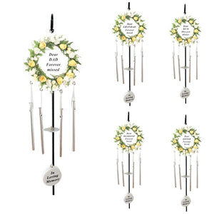 Cream Rose Memorial Wind Chime Hanging Crook Tribute Plaque Graveside Ornament