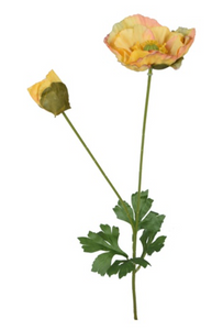 60cm Yellow Poppy Stem - Silk Artificial Single Stem