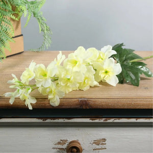 77cm Garden Delphinium Spray Yellow - Artificial Flower Single Stem