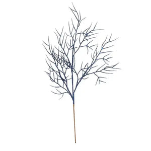 65cm Royal Blue Glitter Twig Branch - Christmas Xmas Artificial Greenery