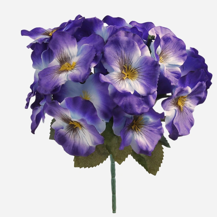 26cm Purple/Blue Pansy Flower Bush - Artificial Flower