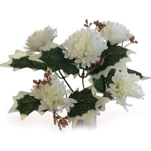 30cm Ivory Carnation and Gyp Bunch - Christmas Xmas Artificial