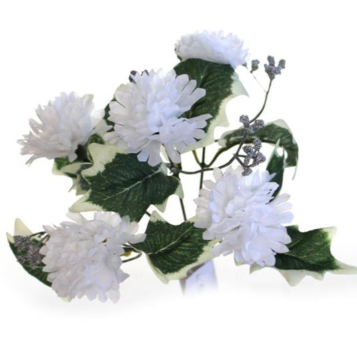 30cm White Carnation and Gyp Bunch - Christmas Xmas Artificial