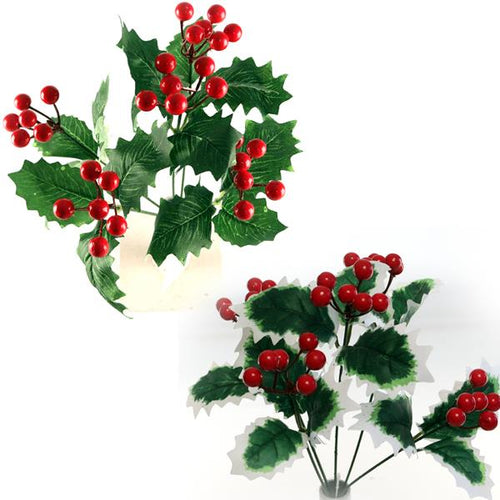 36 x 35cm Holly and Berry Bunch - Green Variegated Mix - FULL BOX