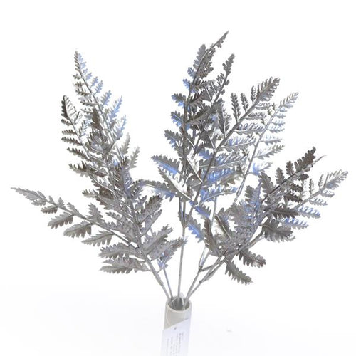 39cm Silver Plastic Fern Bunch - Christmas Artificial