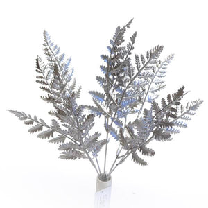 39cm Silver Plastic Fern Bunch - Christmas Artificial