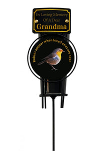 In Loving Memory Robin Spike Vase With Black Plastic Insert