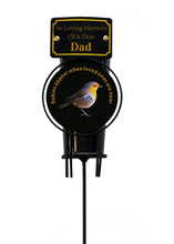 Load image into Gallery viewer, In Loving Memory Robin Spike Vase With Black Plastic Insert