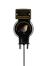 Load image into Gallery viewer, In Loving Memory Robin Spike Vase With Black Plastic Insert