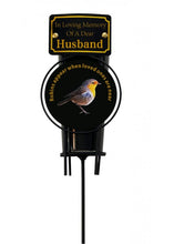 Load image into Gallery viewer, In Loving Memory Robin Spike Vase With Black Plastic Insert