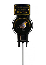 Load image into Gallery viewer, In Loving Memory Robin Spike Vase With Black Plastic Insert