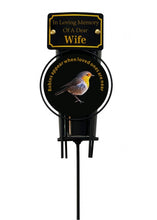 Load image into Gallery viewer, In Loving Memory Robin Spike Vase With Black Plastic Insert