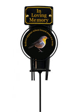 Load image into Gallery viewer, In Loving Memory Robin Spike Vase With Black Plastic Insert