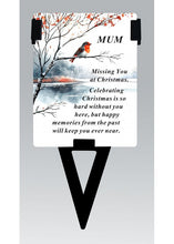 Load image into Gallery viewer, Laminated Plastic Christmas Card and Holder - Memorial Robin