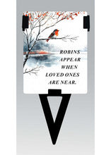 Load image into Gallery viewer, Laminated Plastic Christmas Card and Holder - Memorial Robin
