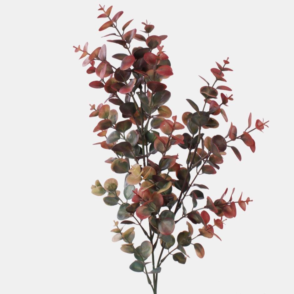 72cm Artificial Green / Burgundy Eucalyptus - Greenery