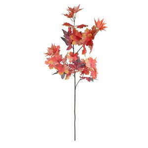 100cm Red Autumn Maple Leaf Single Stem
