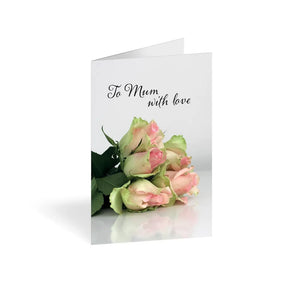 25 x Folded Mothers Day Greeting Card - To mum with love