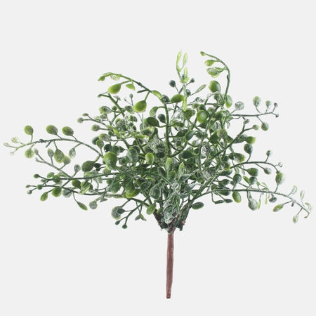 21cm Frosted Greenery with Glitter Pick - Christmas Artificial Xmas (XB17)