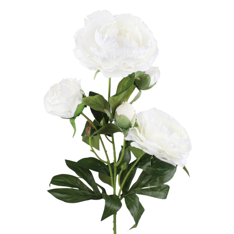 67cm Deluxe Ivory Peony Spray - Artificial Single Stem