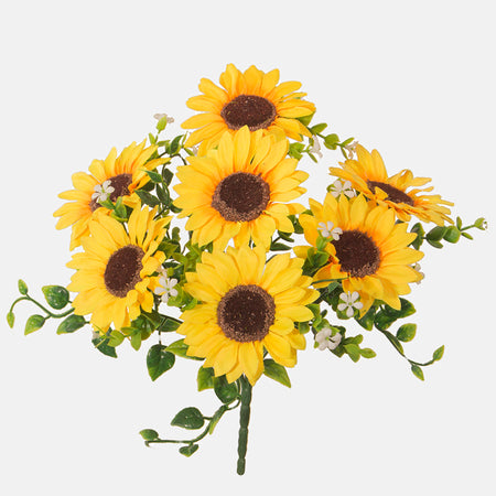 30cm Artificial Yellow Sunflower Bush