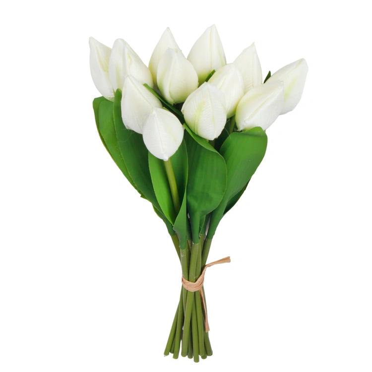 35cm Large Cream Tulip Bundle - Artificial Spring Bunch