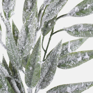 44cm Snow Covered Green Willow Leaf - Christmas Artificial (XB10)
