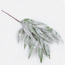 Load image into Gallery viewer, 44cm Snow Covered Green Willow Leaf - Christmas Artificial (XB10)