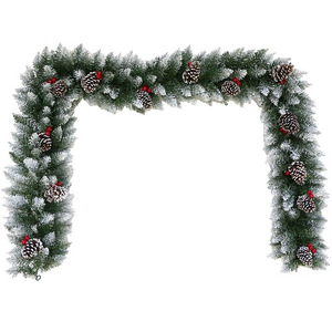 6ft Frosted Spruce Garland With Cones And Berries