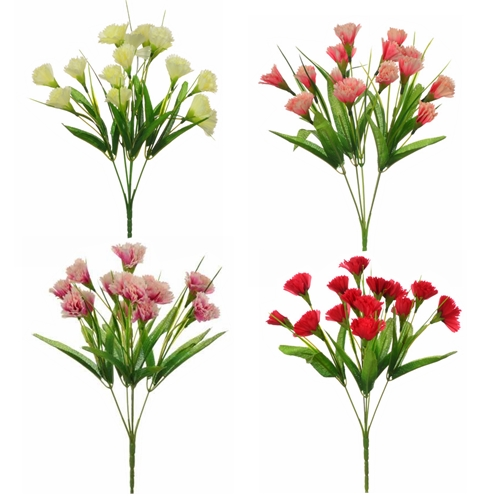 32cm Carnation Mixed Bunch Bush - Artificial Flower