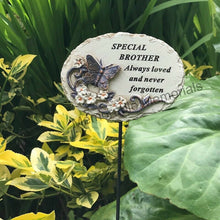 Load image into Gallery viewer, Memorial Bronze 3D Butterfly Stick Stake Pick Plaque Tribute Graveside Ornament