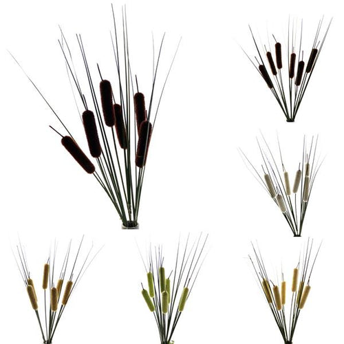 40 cm Bullrush Bush With Grass Artificial Foliage Greenery