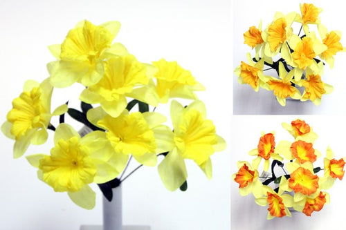 33 cm Daffodil / Daff Bush - Artificial Silk Flower (SB2)